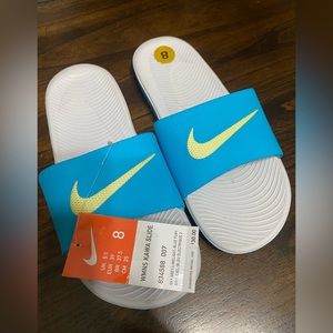 Blue Nike Slides - 8